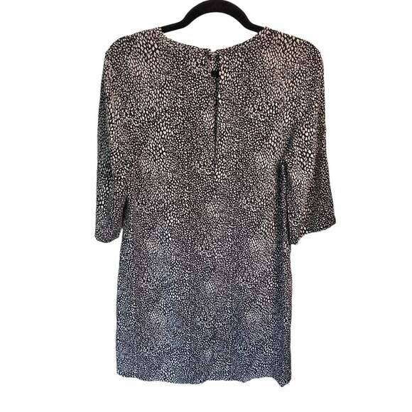 Equipment Femme 3/4 Length Sleeve Silk Mini Dress Black/White Pockets Small - Picture 2 of 6